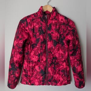 The North face multicolor pink red black camo quilted full zipper women size XS